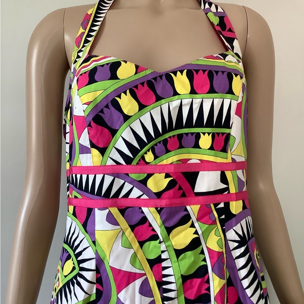 Etcetera Vibrant multi-colored halter dress size 6
